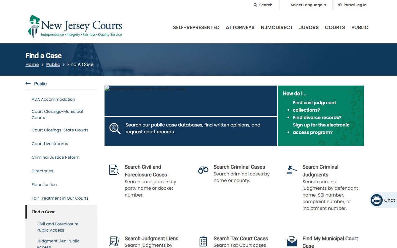 Middlesex County court records after arrest NJ Courts Find a Case hub
