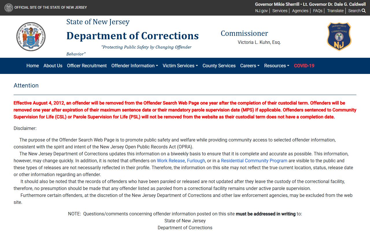 East Jersey State Prison NJDOC offender locator inmate lookup